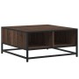 Mesa de centro madera ingeniería y metal marrón 60,5x60,5x30 cm de , Mesas de centro - Ref: Foro24-848768, Precio: 45,71 €, D...