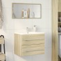 Armario para lavabo aglomerado roble Sonoma 60x38,5x48 cm de , Muebles de baño - Ref: Foro24-856223, Precio: 46,84 €, Descuen...