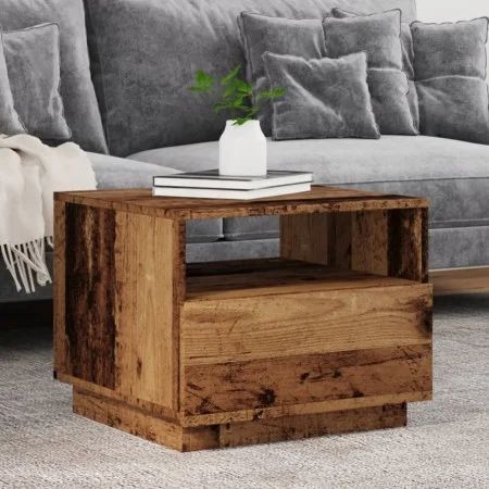 Mesa de centro con luces LED madera envejecida 50x49x40 cm de , Mesas de centro - Ref: Foro24-857708, Precio: 75,60 €, Descue...