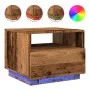 Mesa de centro con luces LED madera envejecida 50x49x40 cm de , Mesas de centro - Ref: Foro24-857708, Precio: 75,60 €, Descue...