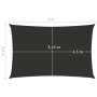 Toldo de vela rectangular tela Oxford gris antracita 3,5x5 m de vidaXL, Sombrillas - Ref: Foro24-135105, Precio: 52,09 €, Des...