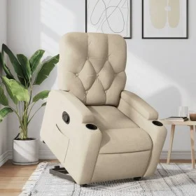 Sillón reclinable elevable de tela color crema de , Sillones - Ref: Foro24-3204719, Precio: 279,91 €, Descuento: %