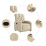 Sillón reclinable elevable de tela color crema de , Sillones - Ref: Foro24-3204719, Precio: 260,67 €, Descuento: %