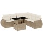Set sofás de jardín 7 piezas y cojines ratán sintético beige de , Conjuntos de jardín - Ref: Foro24-3268558, Precio: 535,17 €...