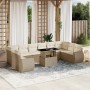 Set de sofás de jardín 11pzas con cojines ratán sintético beige de , Conjuntos de jardín - Ref: Foro24-3268778, Precio: 827,7...
