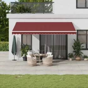 Toldo retráctil automático con luces LED burdeos 500x350 cm by , Awnings - Ref: Foro24-3214993, Price: 718,80 €, Discount: %