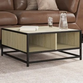 Mesa de centro madera y metal roble Sonoma 60,5x60,5x30 cm de , Mesas de centro - Ref: Foro24-848765, Precio: 43,79 €, Descue...