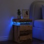 Mesita de noche con LED madera ingeniería envejecida 35x39x55cm de , Mesitas de noche - Ref: Foro24-857654, Precio: 65,18 €, ...