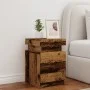 Mesita de noche con LED madera ingeniería envejecida 35x39x55cm de , Mesitas de noche - Ref: Foro24-857654, Precio: 64,23 €, ...