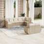 Set de sofás de jardín 9 pzas con cojines ratán sintético beige en Conjuntos de jardín | Comprar online en Foru.es