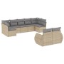 Set de sofás de jardín 9 pzas con cojines ratán sintético beige en Conjuntos de jardín | Comprar online en Foru.es