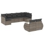 Set de muebles de jardín 9 pzas y cojines ratán sintético gris en Conjuntos de jardín | Comprar online en Foru.es
