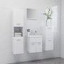 Juego de muebles de baño madera de ingeniería blanco brillo de , Muebles de baño - Ref: Foro24-3071087, Precio: 244,54 €, Des...