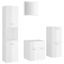 Juego de muebles de baño madera de ingeniería blanco brillo de , Muebles de baño - Ref: Foro24-3070907, Precio: 162,79 €, Des...