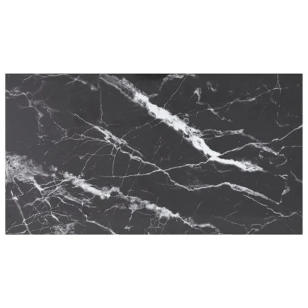 Table with black tempered glass marble design, 120x65 cm, 8 mm. by , Table tops - Ref: Foro24-322276, Price: 64,46 €, Discoun...