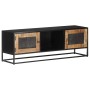 Mueble para TV de madera maciza de mango rugosa 120x30x40 cm de , Muebles TV - Ref: Foro24-323148, Precio: 336,39 €, Descuent...