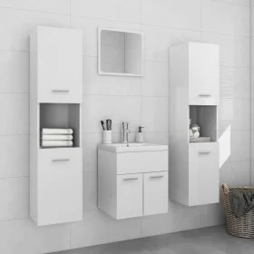 Juego de muebles de baño madera de ingeniería blanco brillo de , Muebles de baño - Ref: Foro24-3071222, Precio: 258,75 €, Des...