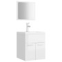 Juego de muebles de baño madera de ingeniería blanco brillo de , Muebles de baño - Ref: Foro24-3071312, Precio: 167,94 €, Des...