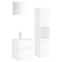 Juego de muebles de baño madera de ingeniería blanco brillo de , Muebles de baño - Ref: Foro24-3071402, Precio: 236,58 €, Des...