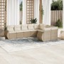 Set de sofás de jardín 9 pzas con cojines ratán sintético beige en Conjuntos de jardín | Comprar online en Foru.es