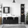 Juego de muebles de baño 4 piezas madera de ingeniería negro de , Muebles de baño - Ref: Foro24-3214745, Precio: 268,56 €, De...