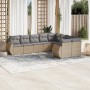Set de sofás de jardín 9 pzas con cojines ratán sintético beige en Conjuntos de jardín | Comprar online en Foru.es
