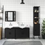 Juego de muebles de baño 4 piezas madera de ingeniería negro de , Muebles de baño - Ref: Foro24-3214750, Precio: 258,94 €, De...