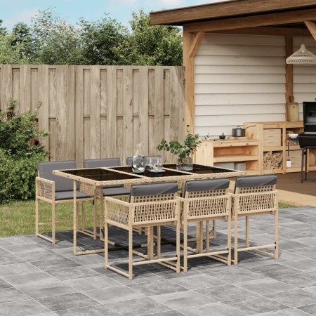 Set comedor de jardín 7 pzas con cojines ratán sintético beige de , Conjuntos de jardín - Ref: Foro24-3211452, Precio: 368,65...