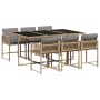 Set comedor de jardín 7 pzas con cojines ratán sintético beige de , Conjuntos de jardín - Ref: Foro24-3211452, Precio: 368,65...