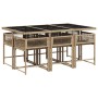 Set comedor de jardín 7 pzas con cojines ratán sintético beige de , Conjuntos de jardín - Ref: Foro24-3211452, Precio: 368,65...