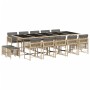 Set comedor de jardín con cojines 15 pzas ratán sintético beige de , Conjuntos de jardín - Ref: Foro24-3211536, Precio: 745,5...