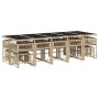 Set comedor de jardín con cojines 15 pzas ratán sintético beige de , Conjuntos de jardín - Ref: Foro24-3211536, Precio: 745,5...