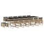 Set comedor de jardín 17 pzas con cojines ratán sintético beige de , Conjuntos de jardín - Ref: Foro24-3211548, Precio: 856,9...