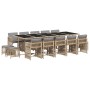 Set comedor de jardín con cojines 15 pzas ratán sintético beige de , Conjuntos de jardín - Ref: Foro24-3211716, Precio: 940,0...