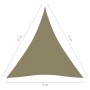 Toldo de vela triangular tela Oxford beige 3x4x4 m de vidaXL, Sombrillas - Ref: Foro24-135174, Precio: 28,22 €, Descuento: %
