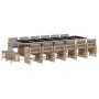 Set comedor de jardín 17 pzas con cojines ratán sintético beige de , Conjuntos de jardín - Ref: Foro24-3211728, Precio: 1,00 ...