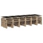 Set comedor de jardín 17 pzas con cojines ratán sintético beige de , Conjuntos de jardín - Ref: Foro24-3211728, Precio: 1,00 ...