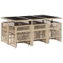 Set comedor de jardín 11 pzas con cojines ratán sintético beige de , Conjuntos de jardín - Ref: Foro24-3210792, Precio: 559,1...