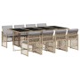Set comedor de jardín 9 pzas con cojines ratán sintético beige de , Conjuntos de jardín - Ref: Foro24-3210744, Precio: 686,57...
