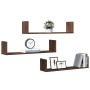 Estantes pared 3 uds madera ingeniería marrón roble 80x18x18 cm de , Estantes y estanterías - Ref: Foro24-853296, Precio: 33,...