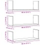 Estantes pared 3 uds madera ingeniería marrón roble 80x18x18 cm de , Estantes y estanterías - Ref: Foro24-853296, Precio: 33,...