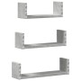 Estante de pared 3 unidades madera de ingeniería gris hormigón de , Estantes y estanterías - Ref: Foro24-853311, Precio: 17,6...