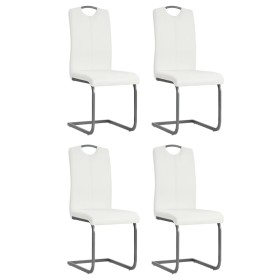 Sillas de comedor voladizas 4 unidades de tela blanca en Sillas de comedor | Comprar online en Foru.es