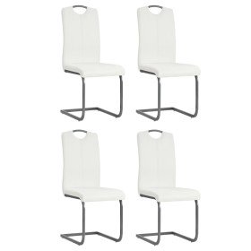 Sillas de comedor voladizas 4 unidades de tela blanca en Sillas de comedor | Comprar online en Foru.es