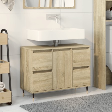 Mueble de baño madera de ingeniería roble Sonoma 80x33x60 cm de , Muebles de baño - Ref: Foro24-849682, Precio: 101,40 €, Des...
