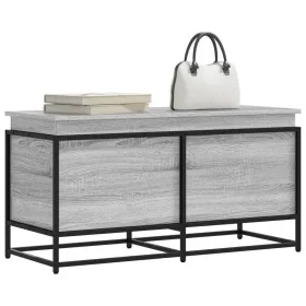 Caja de almacenaje con tapa madera gris Sonoma 100x40x51,5 cm de , Cestas para almacenaje - Ref: Foro24-848807, Precio: 78,53...