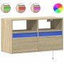 Mueble de TV de pared con luces LED roble Sonoma 80x31x45 cm de , Muebles TV - Ref: Foro24-852329, Precio: 62,46 €, Descuento: %