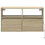 Mueble de TV de pared con luces LED roble Sonoma 80x31x45 cm de , Muebles TV - Ref: Foro24-852329, Precio: 62,46 €, Descuento: %