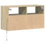 Mueble de TV de pared con luces LED roble Sonoma 80x31x45 cm de , Muebles TV - Ref: Foro24-852329, Precio: 62,46 €, Descuento: %