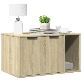 Cat litter box furniture made of Sonoma oak wood, 80x50x45 cm. by , Cat furniture - Ref: Foro24-857735, Price: 82,66 €, Disco...